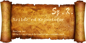 Szilárd Krisztofer névjegykártya