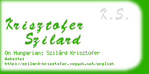 krisztofer szilard business card